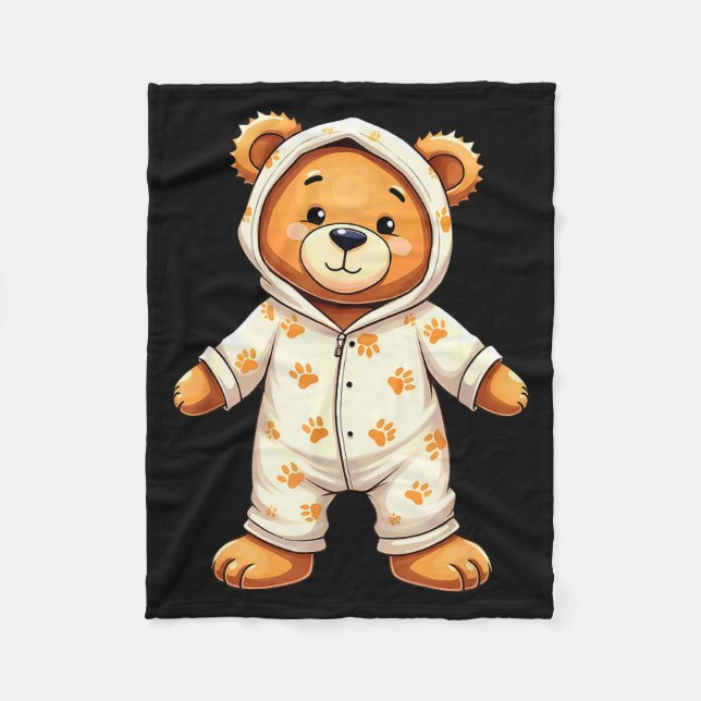 Couverture Polaire Teddy Bear Wearing Pajamas  (Devant)