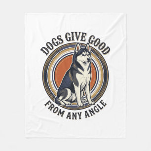 Couverture Polaire Tee Husky Wordplay Gravure Vintage Citation Chien