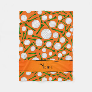 Couverture Polaire Tee - shirt orange nommé personnalisé de boules 