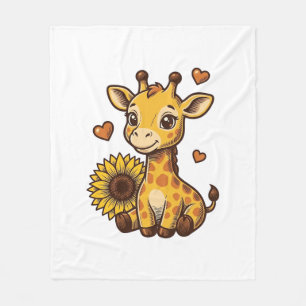 Couverture Polaire Tee-shirt vintage gravure bébé girafe mignon tourn