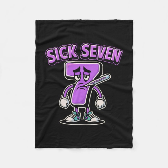 Couverture Polaire Tee Sick Seven Memes Six Seven Drôle de jeu de mot (Devant)