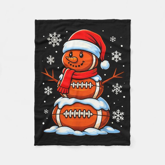 Couverture Polaire Teenage Boys Christmas Pajamas, American Football  (Devant)