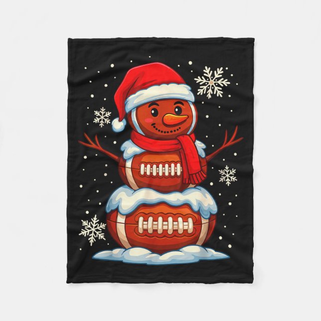 Couverture Polaire Teenage Boys Christmas Pajamas, American Football  (Devant)