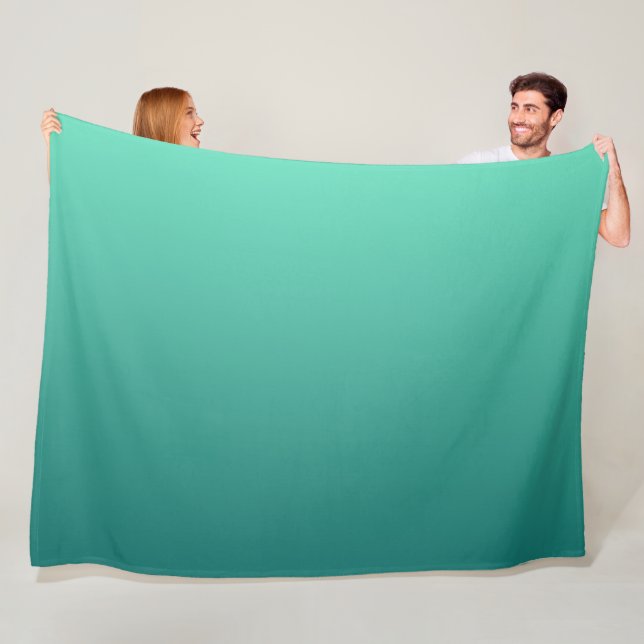 Couverture Polaire Teintes de sarcelle Vert bleu de mer Aquamarine  (En situation)