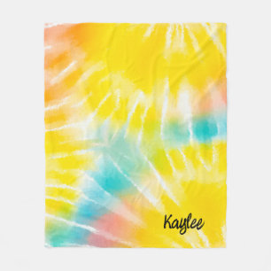 Couverture Polaire Teinture d'aquarelle vive personnalisée