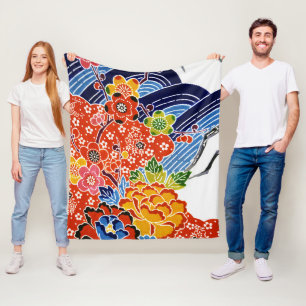 Couverture Polaire Teinture d'okinawaïen japonaise (Bingata)