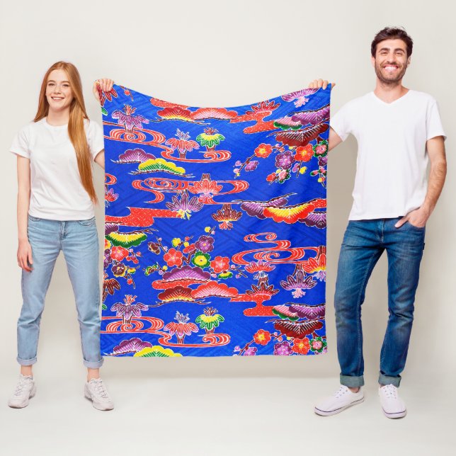 Couverture Polaire Teinture japonaise d'okinawaïen (Bingata) (En situation)