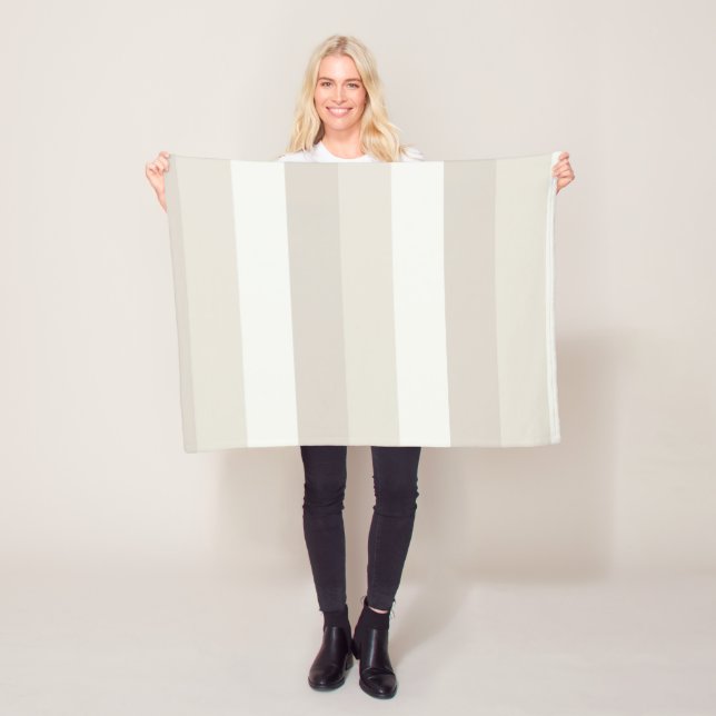 Couverture Polaire Tendance beige Brown rayé Décoration élégante (En situation)