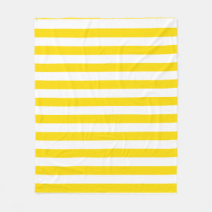 Couverture Polaire Tendance jaune blanc rayé Couleurs Modèle élégant