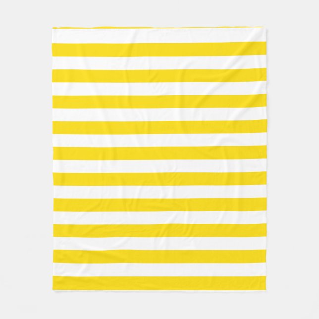 Couverture Polaire Tendance jaune blanc rayé Couleurs Modèle élégant (Devant)
