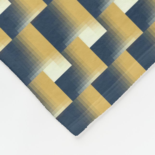 Couverture Polaire Tendance Marine bleu moutarde Jaune Motif élégant (Coin)
