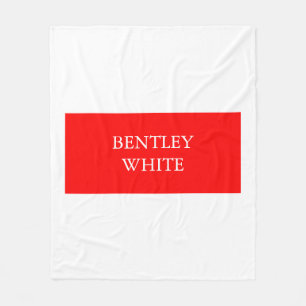 Couverture Polaire Tendance Rouge Blanc Style Simple Simple Plaque Vo