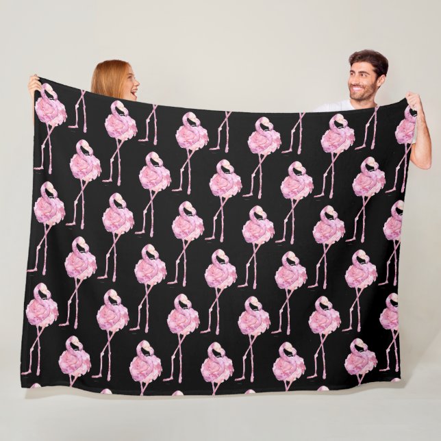 Couverture Polaire Tender Flamingo Series Design 3 Plaid Épais en Mol (En situation)