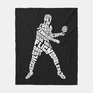 Couverture Polaire Tennis de table Typographie Ping Pong Word Art