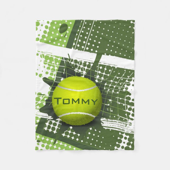 Couverture Polaire Tennis Design Fleece Blanche (Devant)