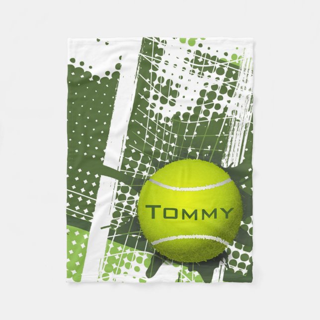 Couverture Polaire Tennis Design Fleece Blanche (Devant)
