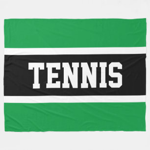 Couverture Polaire TENNIS Fun Sportage Vert clair noir blanc rayures