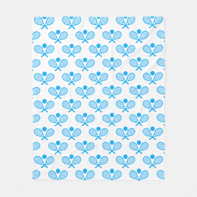 Couverture Polaire Tennis Seamless Pattern - Blue Racket and Ball on  (Devant)