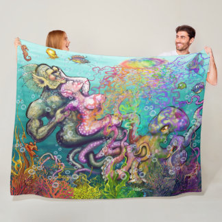 Couverture Polaire Tentacles en carreaux