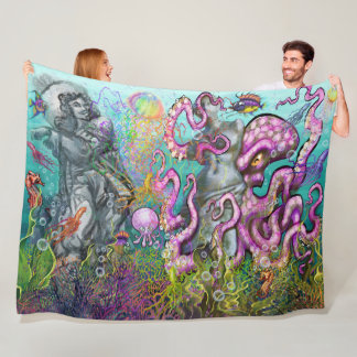 Couverture Polaire Tentacles en carreaux