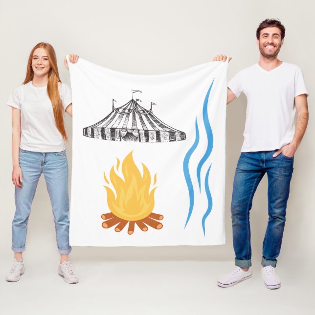 Couverture Polaire Tente de Carnaval avec Feu de Camp (En situation)