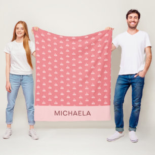 Couverture Polaire Tente de cirque rose mignonne personnalisée
