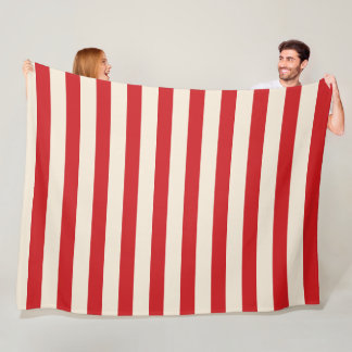 Couverture Polaire Tente de cirque vintage classique rayures rouges e