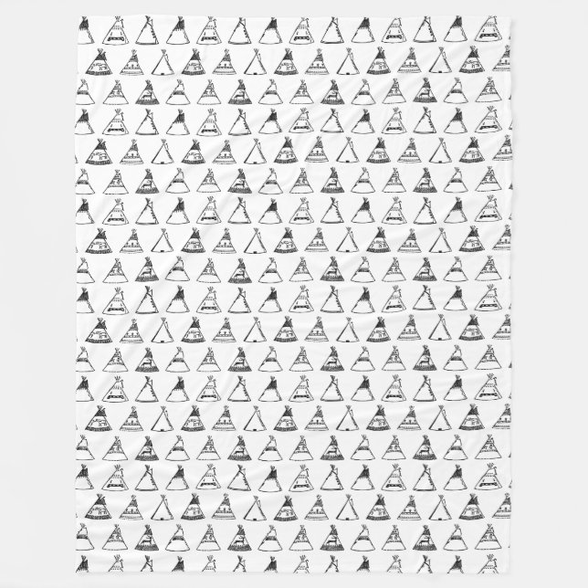 Couverture Polaire Tentes Tipi amérindiennes COULEUR DE BG PERTOM (Devant)