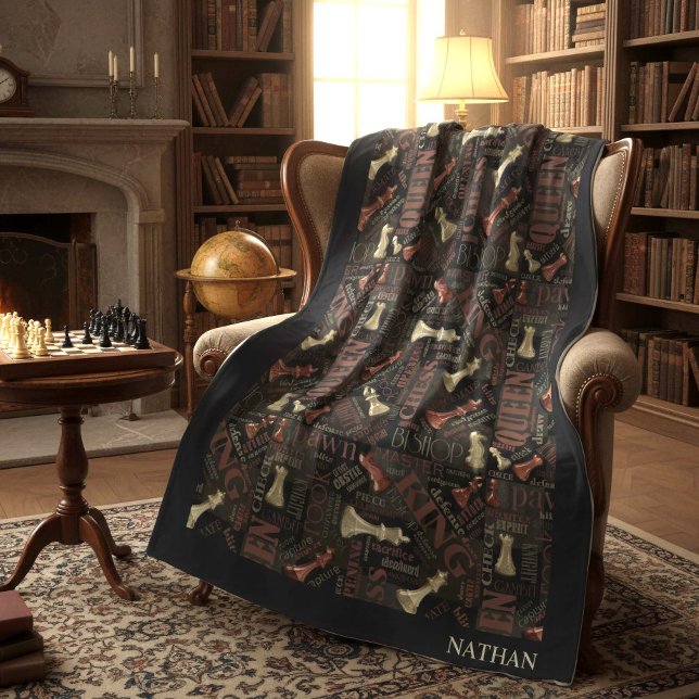 Couverture Polaire Termes et pièces d'échecs Cuivre et Or ID784 (Créateur téléchargé)