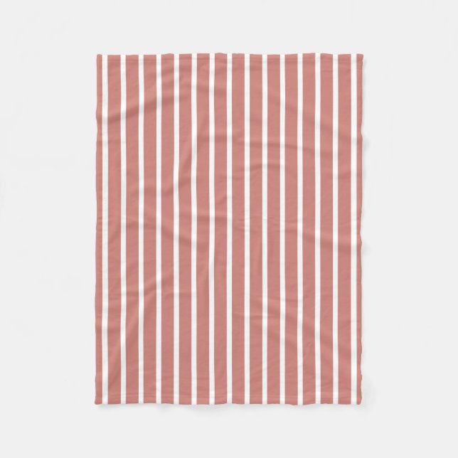 Couverture Polaire Terracotta rayé Rose Blanc (Devant)