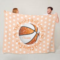 terrain de basket-ball orange floral bohème endroi