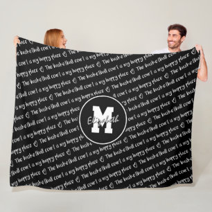 Couverture Polaire terrain de basket heureux lieu noir blanc TOUTE co