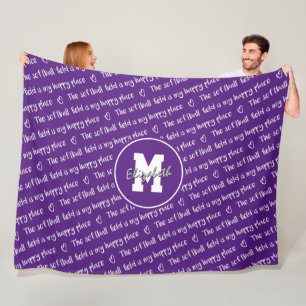 Couverture Polaire terrain de softball heureux place violet blanc N'i