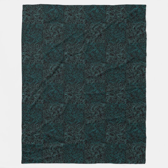 Couverture Polaire Terrain Motif Vert 01bx4.Noir (Devant)