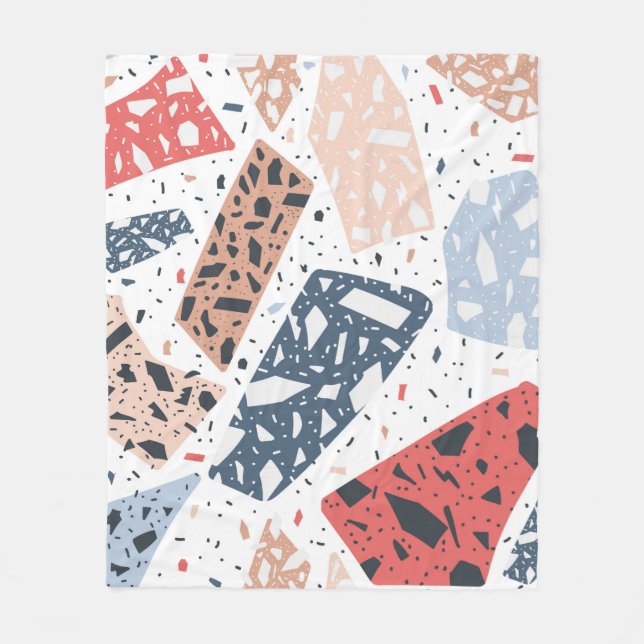 Couverture Polaire Terrazzo floor marble seamless hand drawn pattern  (Devant)