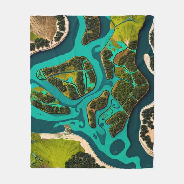 Couverture Polaire Terres Marécageuses Futuristes (Devant)