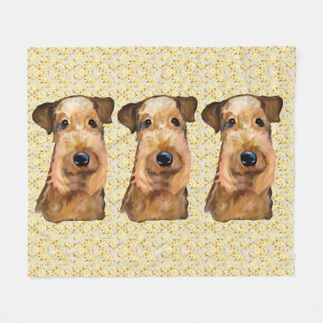 COUVERTURE POLAIRE TERRIER AIREDALE             (Devant (Horizontal))