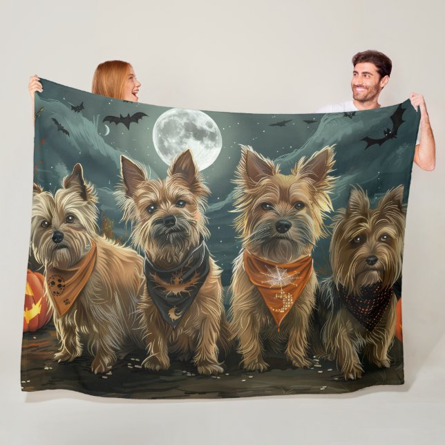 Couverture Polaire Terrier Australien Halloween Effrayant (En situation)