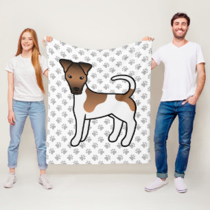 Couverture Polaire Térrier Fox Lisse Blanc Et Brun Chien De Dessin An