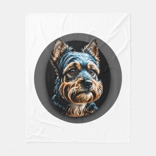Couverture Polaire terrier noir yorkshire (Devant)
