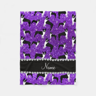 Couverture Polaire Terrier pourpre de Boston de parties scintillantes
