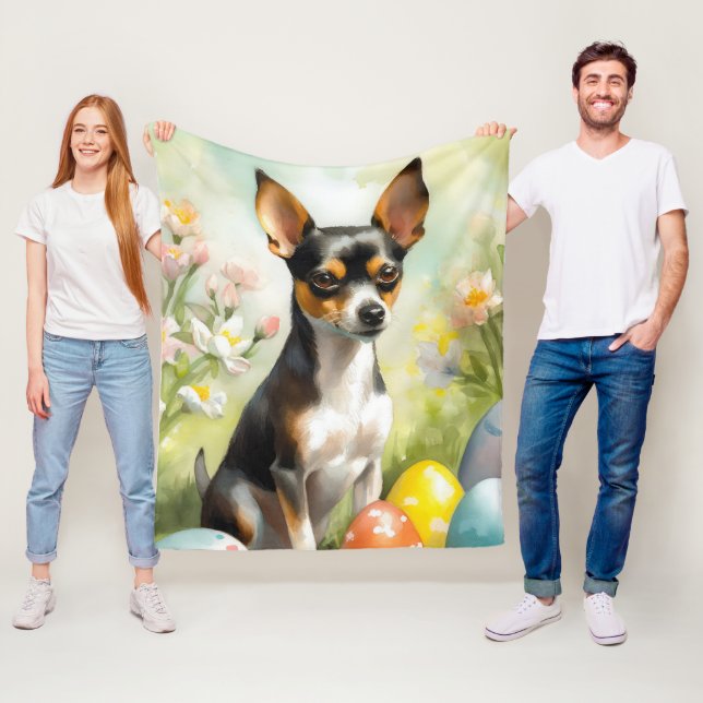 Couverture Polaire Terrier Ratte avec vacances de œufs de Pâques (En situation)