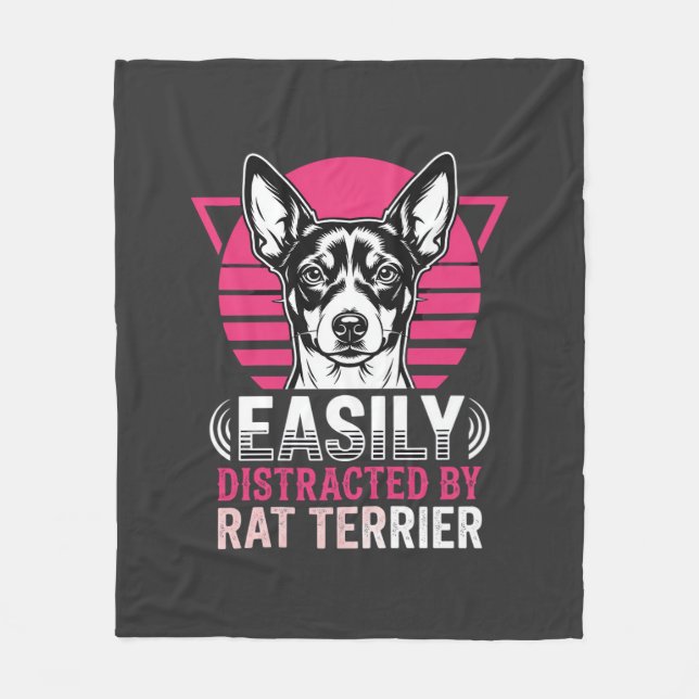 Couverture Polaire Térrier Rattus Facilement Distrait Chien Rétro (Devant)