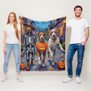 Couverture Polaire Terriers de Staffordshire américains Halloween