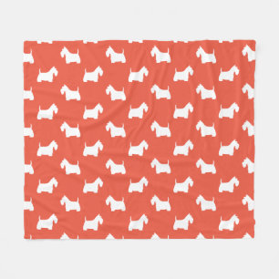 Couverture Polaire Terriers écossais blancs  Silhouettes de chien é