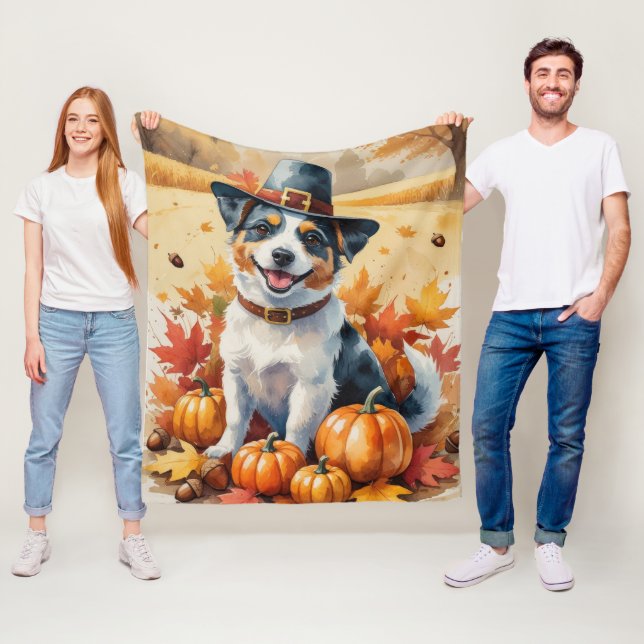 Couverture Polaire Tervier Australien Feuilles d'automne Art de Thank (En situation)