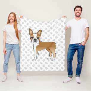 Couverture Polaire Tervueren et Boston Terrier blanc dessin animé chi
