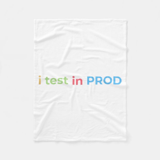 Couverture Polaire Test en prod codage humour drôle blague ingénieur (Devant)