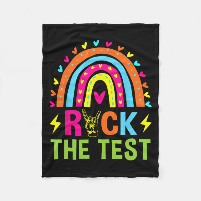 Couverture Polaire Test Rainbow Testing Day Enseignant de motivation (Devant)