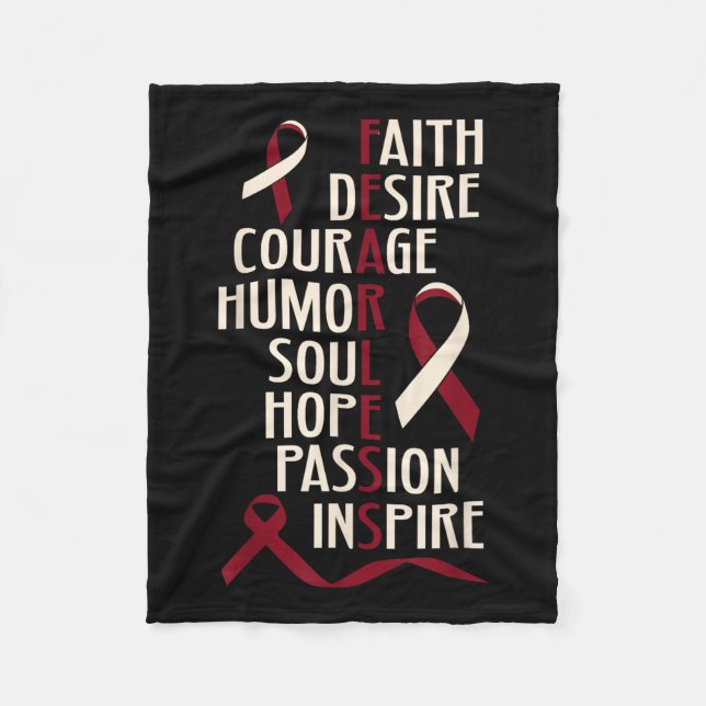 Couverture Polaire Tête bucco-dentaire Conscience du cancer Cou sans  (Devant)